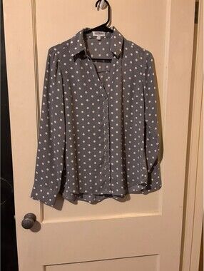 Express The Portofino Shirt Slim Fit Polka Dot Blouse Small